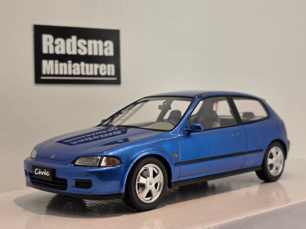Honda Civic EG6 SIR VTi - Blauw - 1:18 Triple9 Resin, Hobby en Vrije tijd, Modelauto's | 1:18, Auto, Triple9 Resin, Ophalen of Verzenden