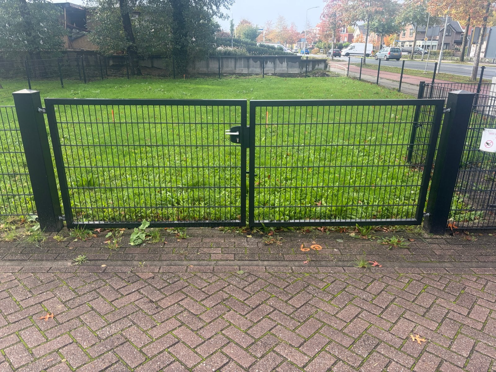 Dubbelstaafmat Hekwerk Poort 3.5m doorgang 1.2m hoog, Met poort, Gebruikt, Dubbelstaafmat hekwerk, Ophalen of Verzenden