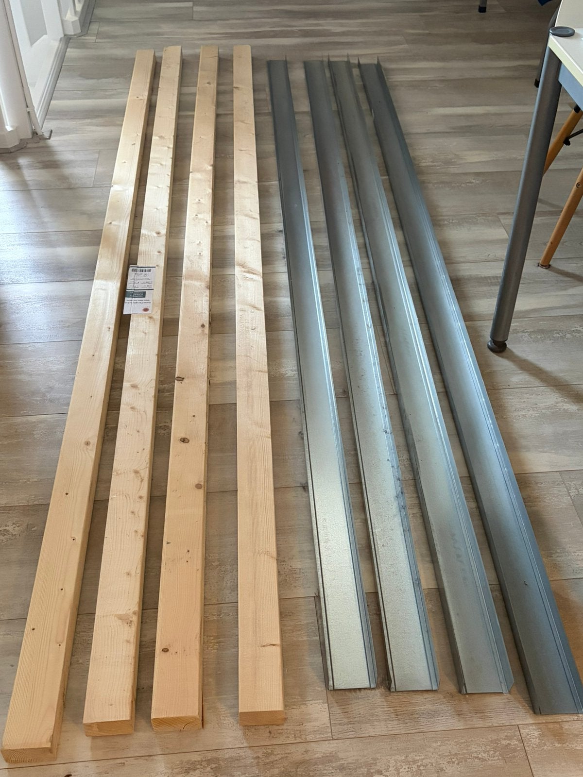 4 u profielen metalstud en 4 vuren balken, Ophalen, Overige typen, Nieuw, 250 tot 300 cm