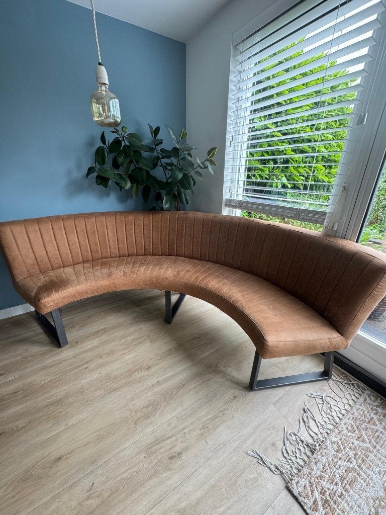 Half ronde eetkamerbank, Huis en Inrichting, Complete eetkamers, Zo goed als nieuw, Minder dan 4 stoelen, Ophalen