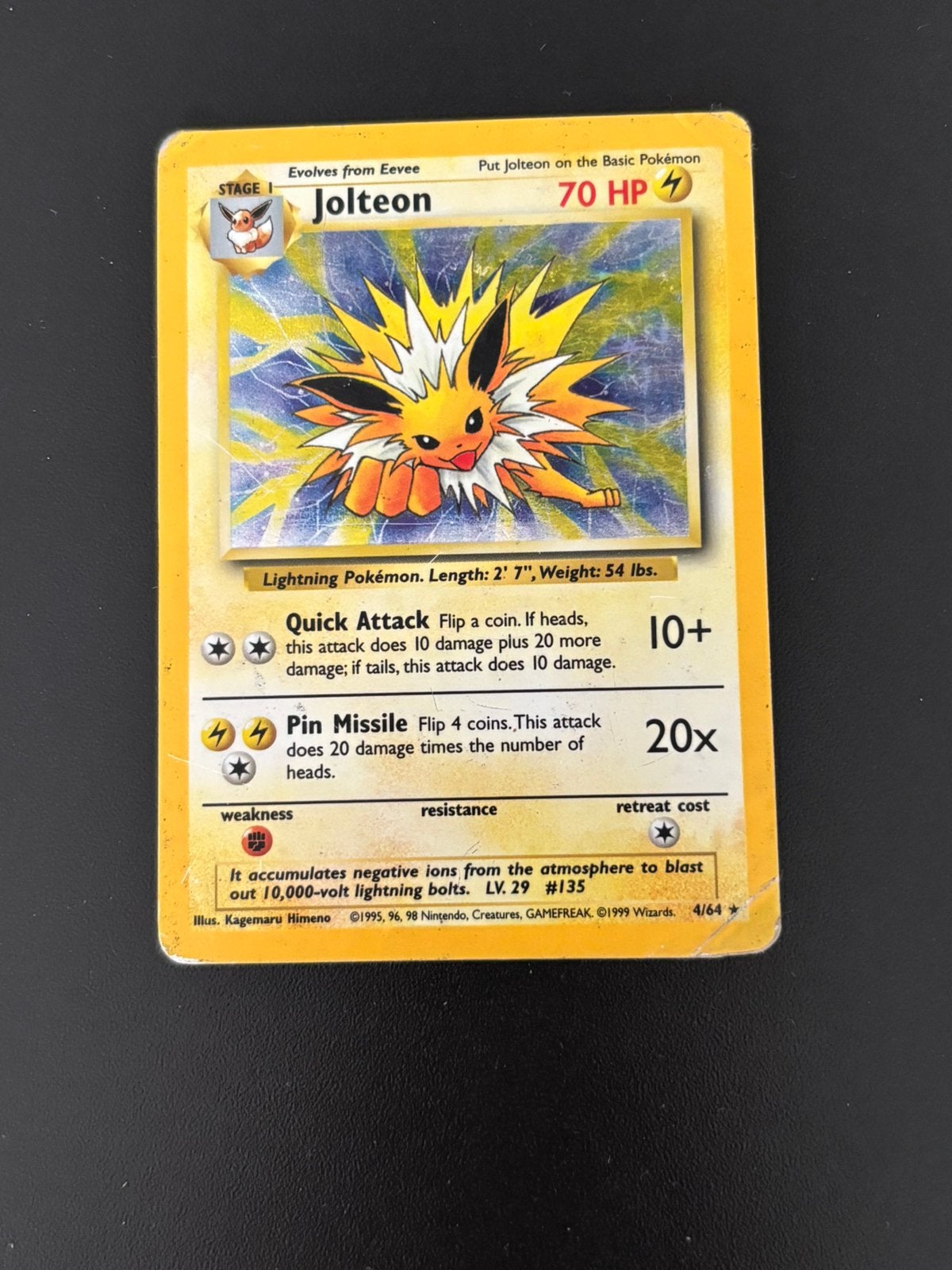 Jolteon 4/64 jungle holo NO Symbol ERROR, Ophalen of Verzenden, Gebruikt