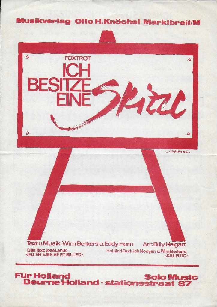 Mu75 bladmuziek ich besitze eine skizzi foxtrot, Ophalen of Verzenden, Gebruikt, Artiest of Componist