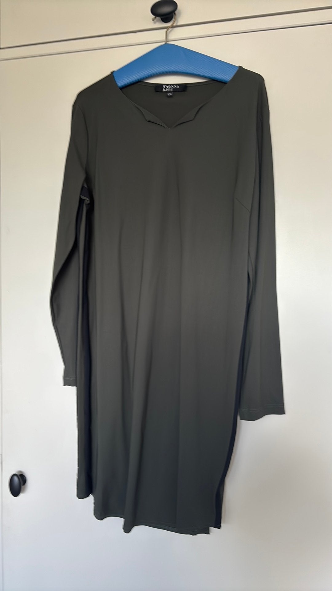 Donker groene jurk travelstof, Maat 46/48 (XL) of groter, Ophalen of Verzenden, Knielengte, Gedragen