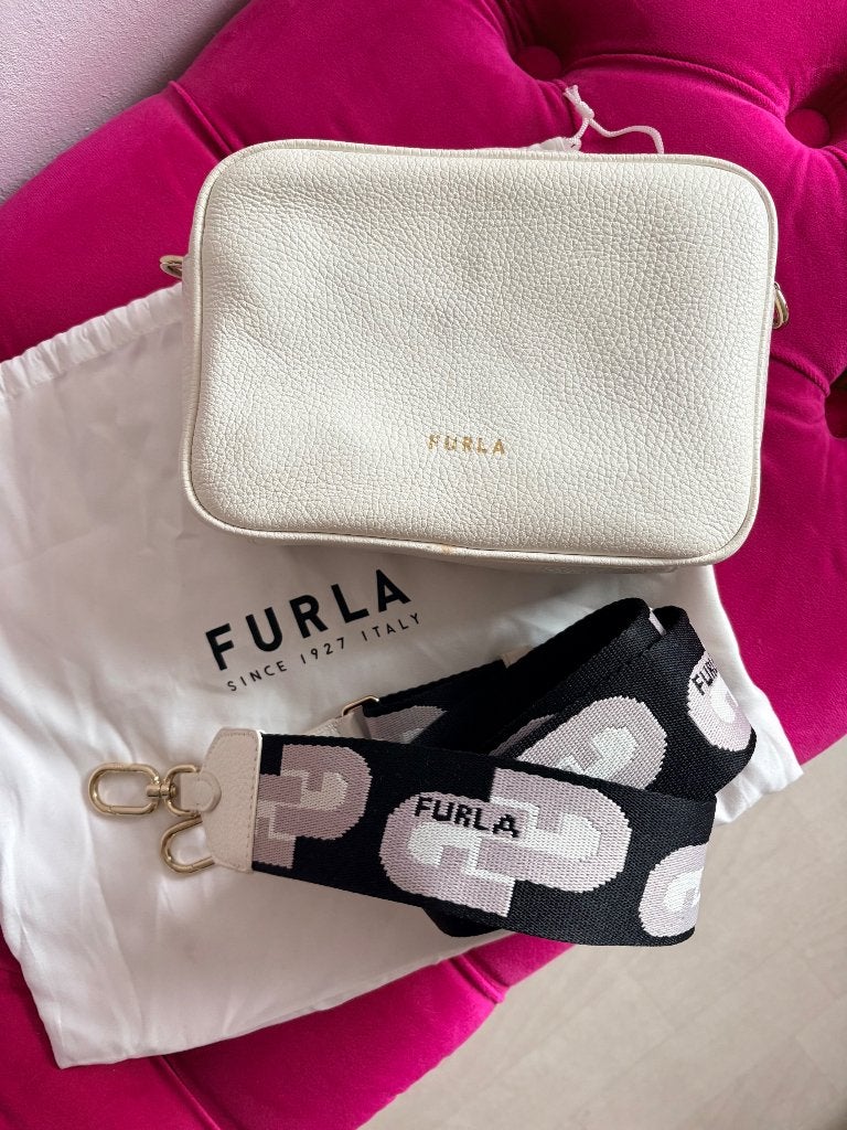 Furla schoudertas (origineel), Sieraden, Tassen en Uiterlijk, Ophalen, Zo goed als nieuw, Wit, Leer