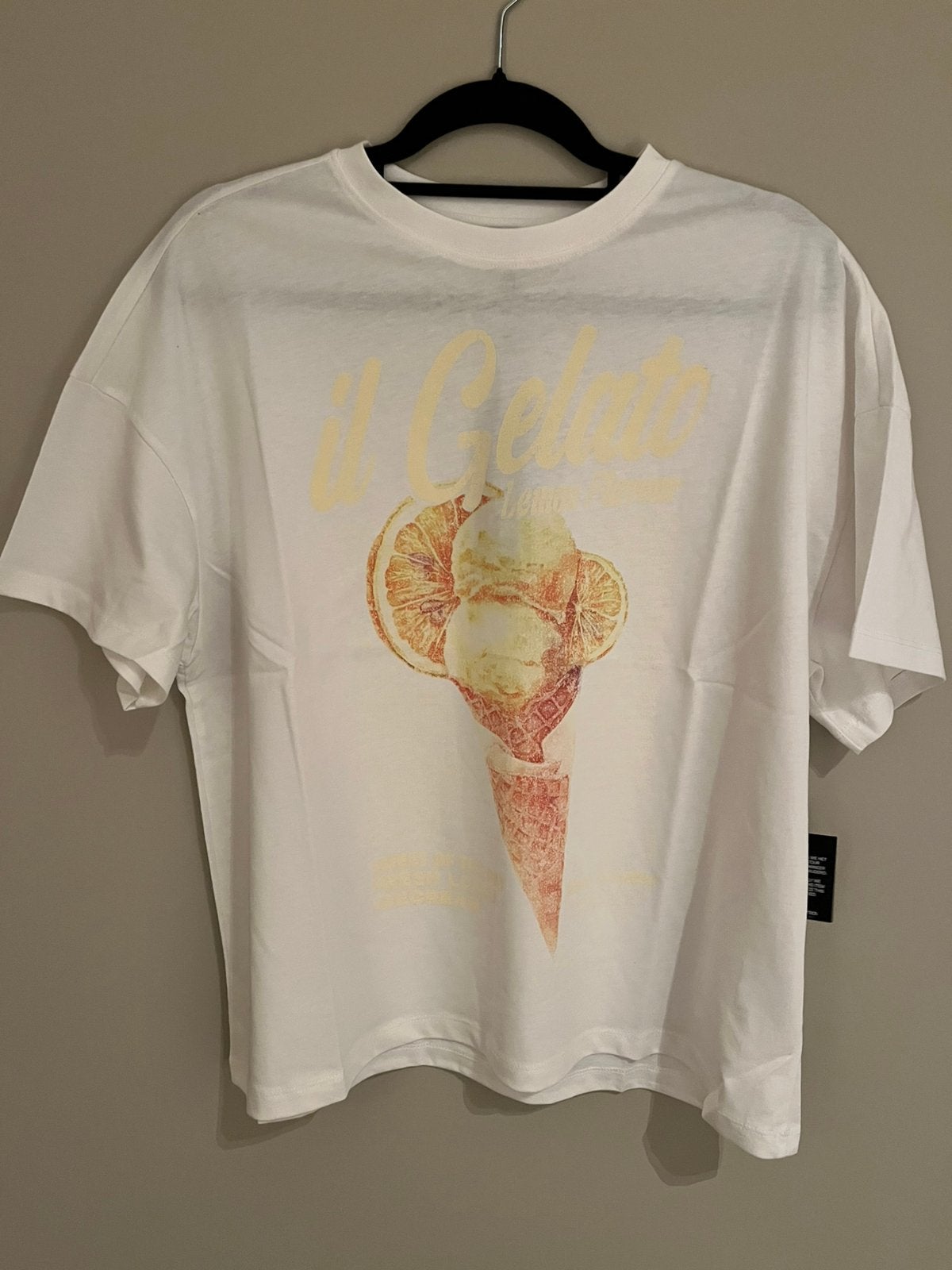 Wit t-shirt met gele ijsjes print van Most Wanted, maat M, Maat 38/40 (M), Wit, Nieuw, Ophalen of Verzenden