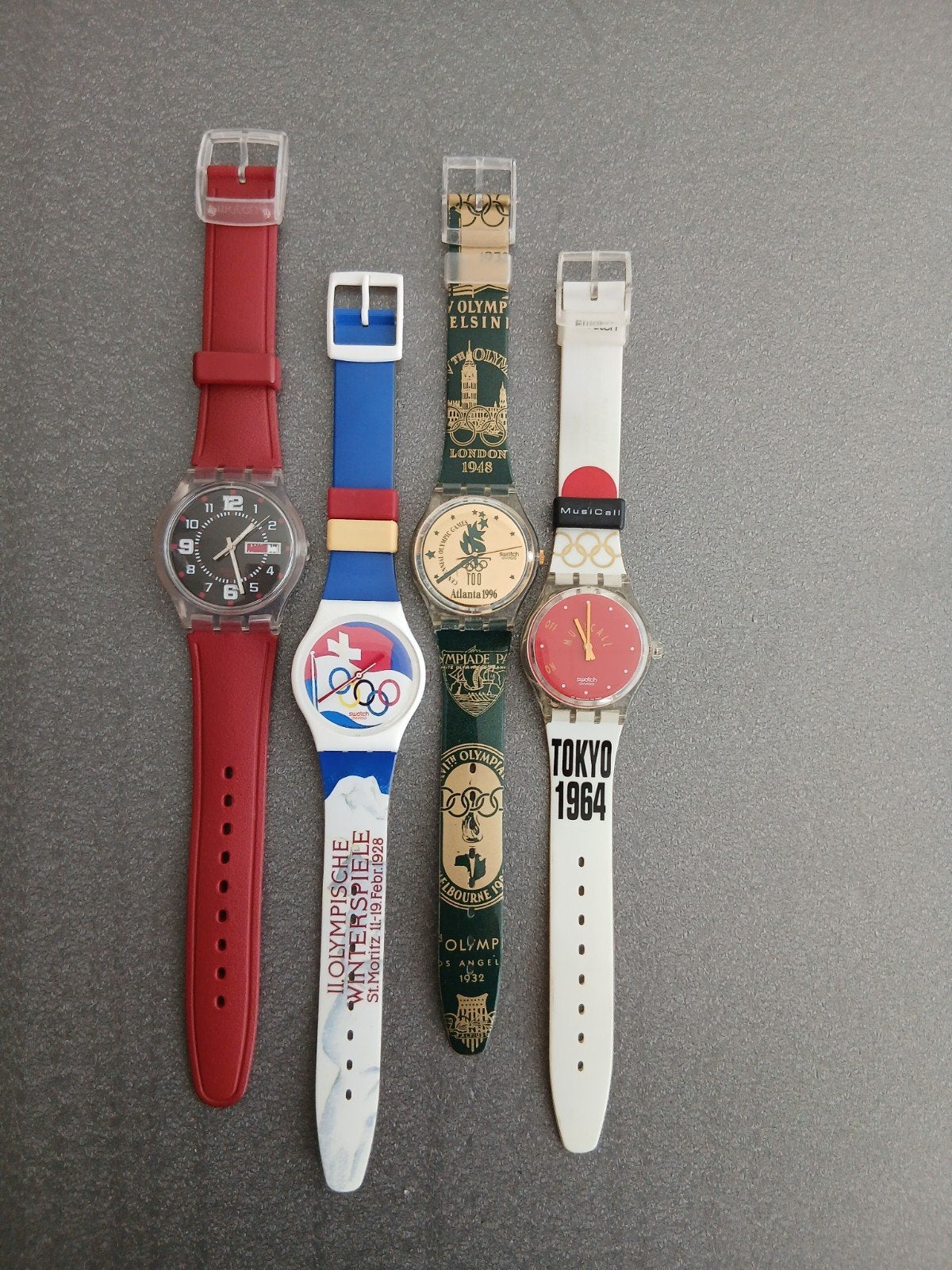 Swatch Olympische Spelen Horloges Collectie, Kunststof, Gebruikt, Polshorloge, Swatch