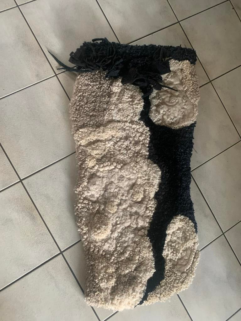 Nieuw wollen wandkleed, zwart/beige, 116x56 cm, Huis en Inrichting, Ophalen of Verzenden, Nieuw