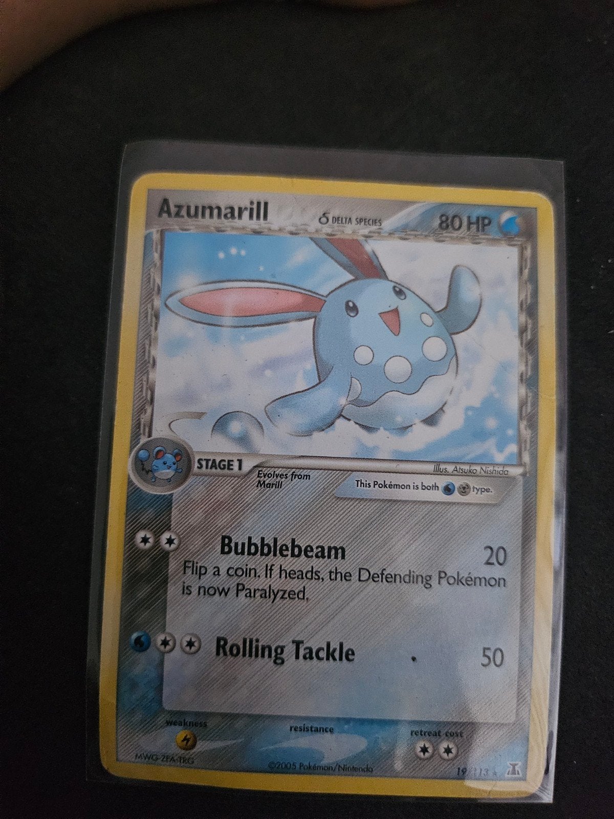 Pokémon Azumarill Delta Species Kaart, Ophalen of Verzenden, Gebruikt, Losse kaart