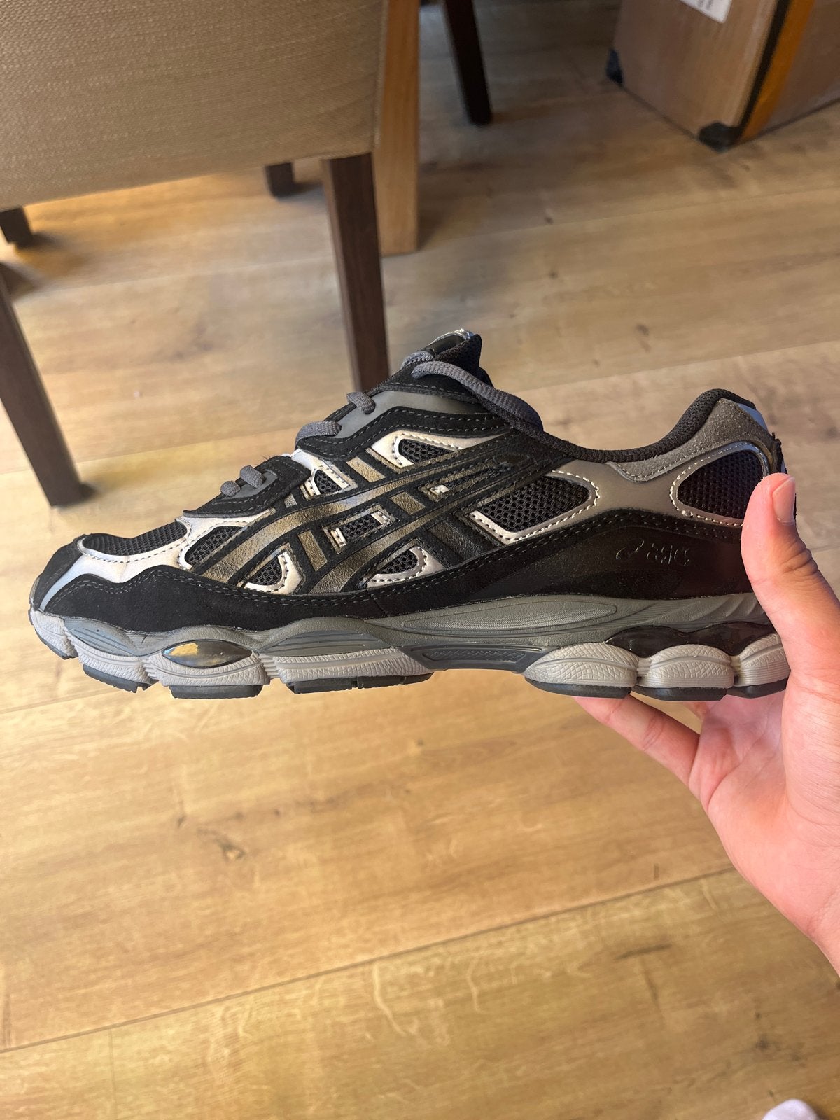 Asics sneakers maat 49 (valt als 46), Ophalen of Verzenden, Zo goed als nieuw, Zwart, Sneakers of Gympen