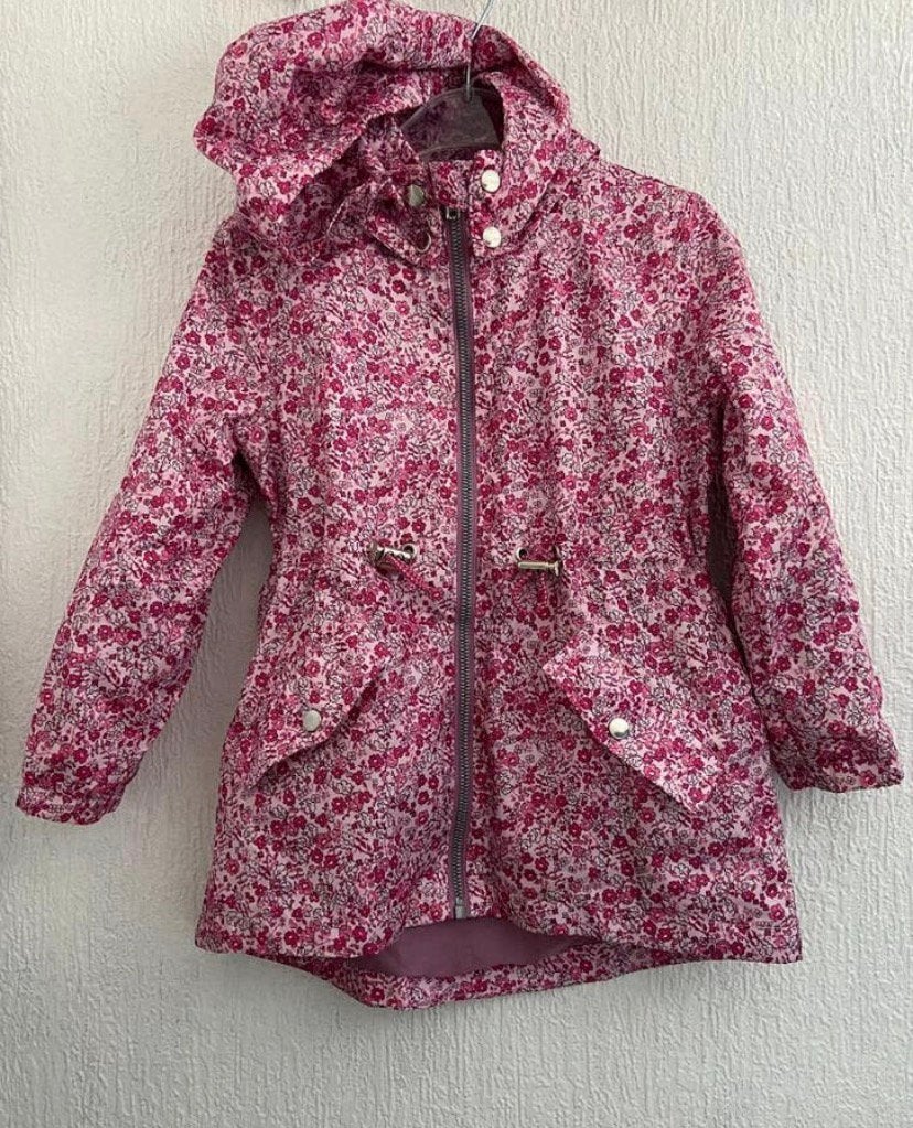 H&M regenjas met capuchon  meisjes Maat :110, Ophalen of Verzenden, Zo goed als nieuw, Meisje, Jas