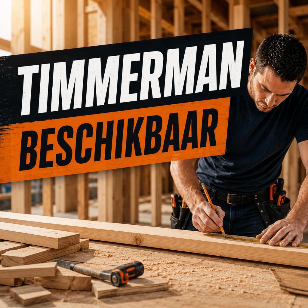 Ervaren allround timmerman | Binnenkort beschikbaar, 33 - 40 uur, Vanaf 10 jaar, Freelance of Uitzendbasis