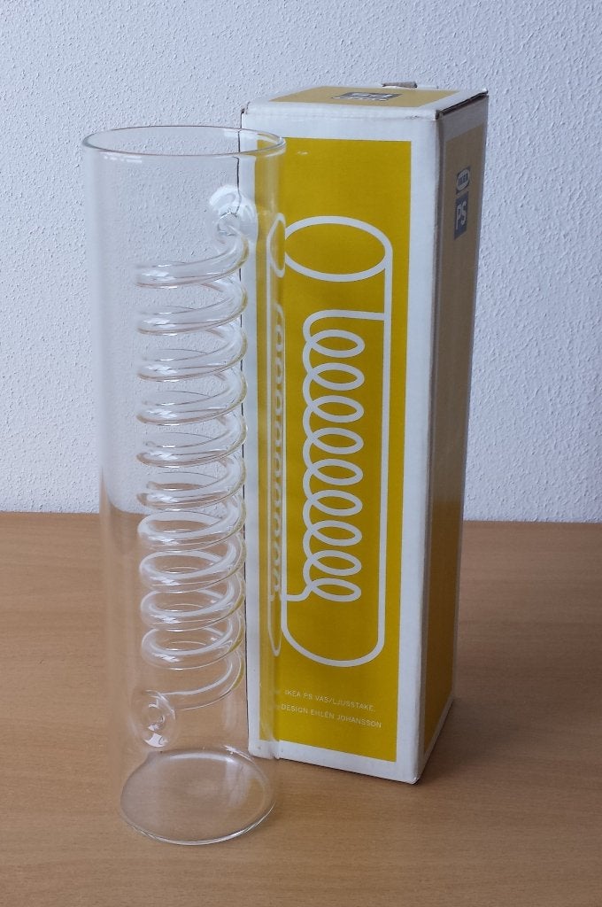 PS Vas / Ljusstake - Ehlén Johansson - IKEA - 2002, Transparant, 25 cm, Ophalen of Verzenden, IKEA