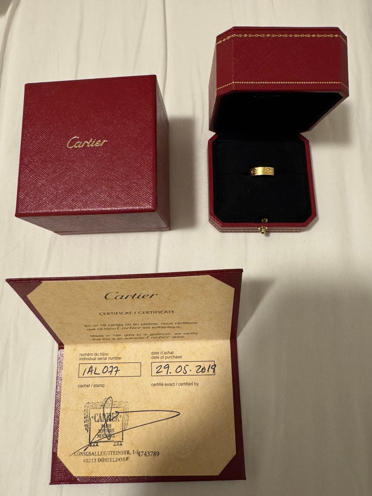 Cartier Love Ring goud maat 51 classic met bon + certificaat, Ophalen of Verzenden, Zo goed als nieuw, Goud