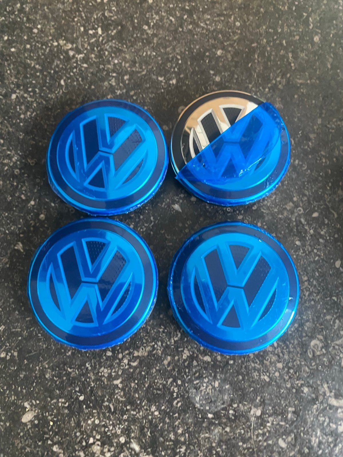 VW Wielnaafdoppen Blauw - Set van 4 56mm, Auto diversen, Wieldoppen, Ophalen of Verzenden, Nieuw