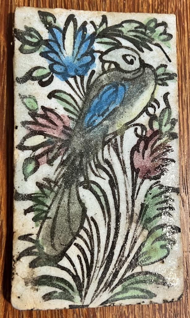 Antieke Perzische Qajar Tegel (19e Eeuw, Ophalen of Verzenden