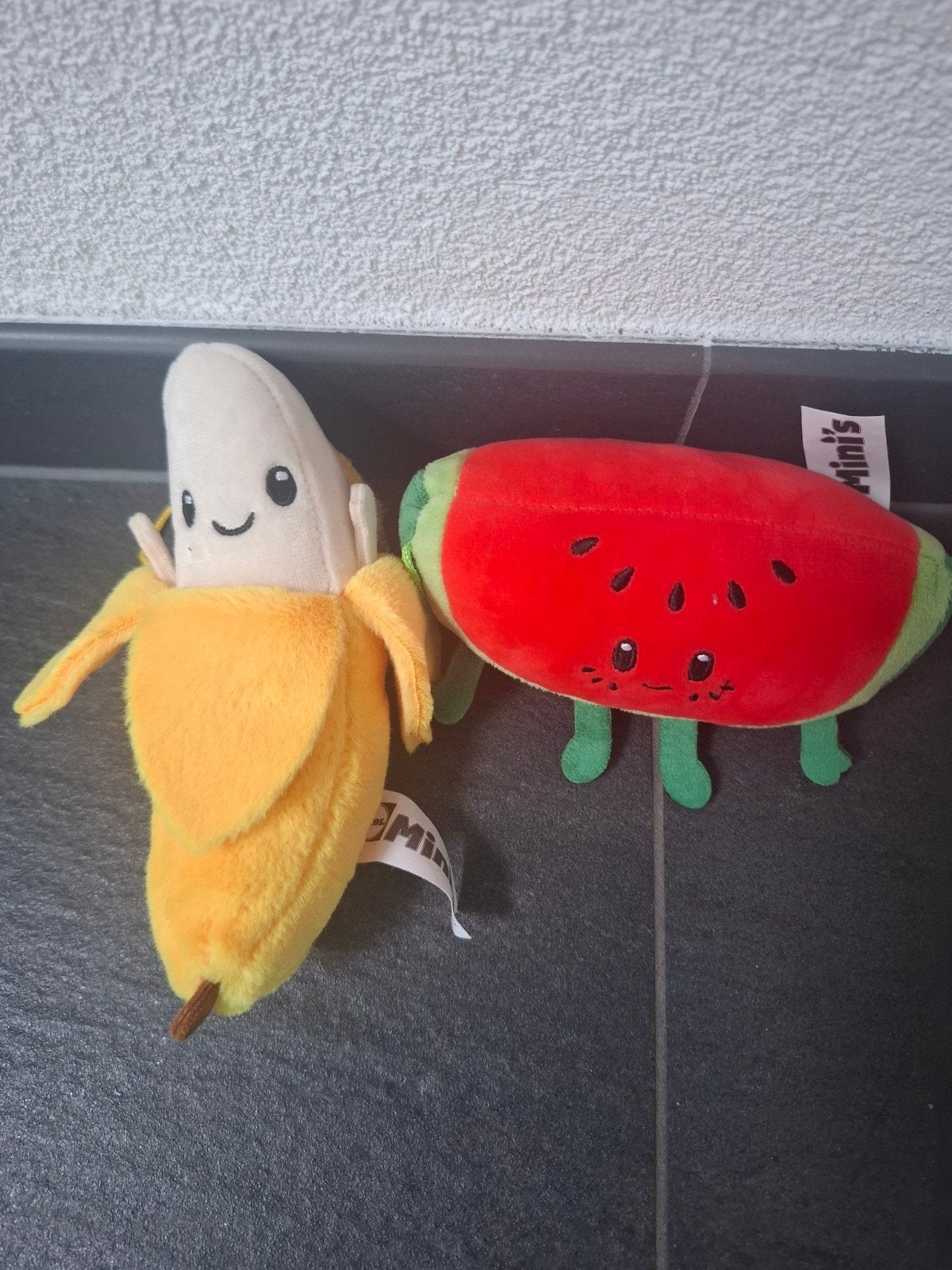 Leuke knuffels: banaan, watermeloen en krop sla (Minis), Overige merken, Overige typen, Ophalen of Verzenden, Klein (minder dan 20 cm)