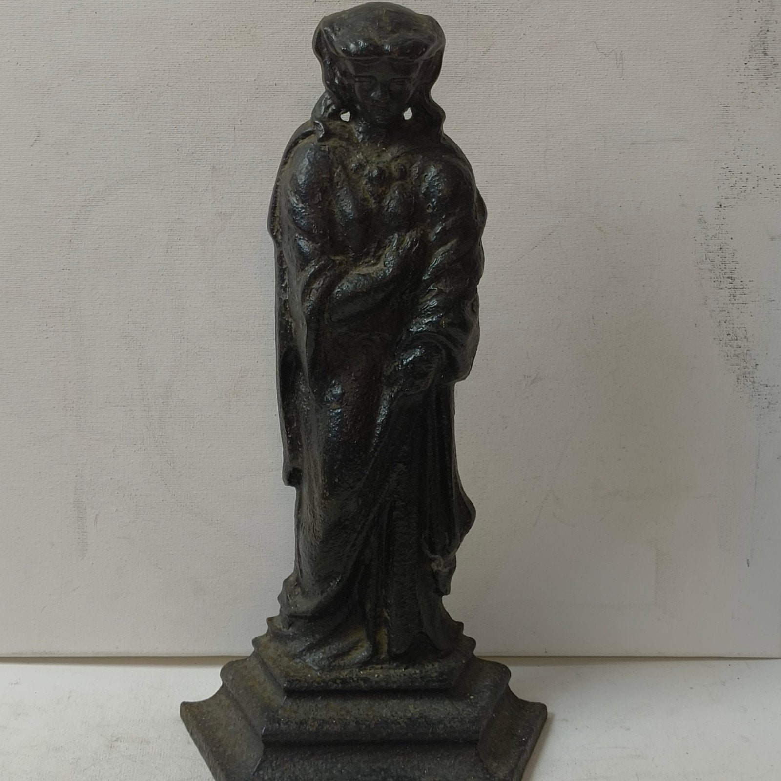 Antiek Gietijzeren beeld religieus, Ophalen of Verzenden