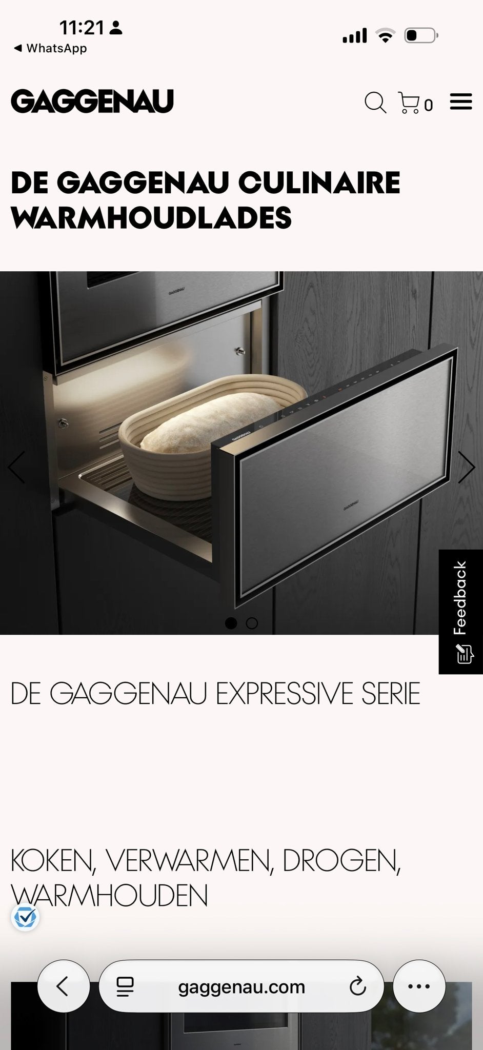 Gaggenau warmhoudlade - Nooit gebruikt, Nieuwstaat, Ophalen, Minder dan 45 cm, Overige merken, Oven