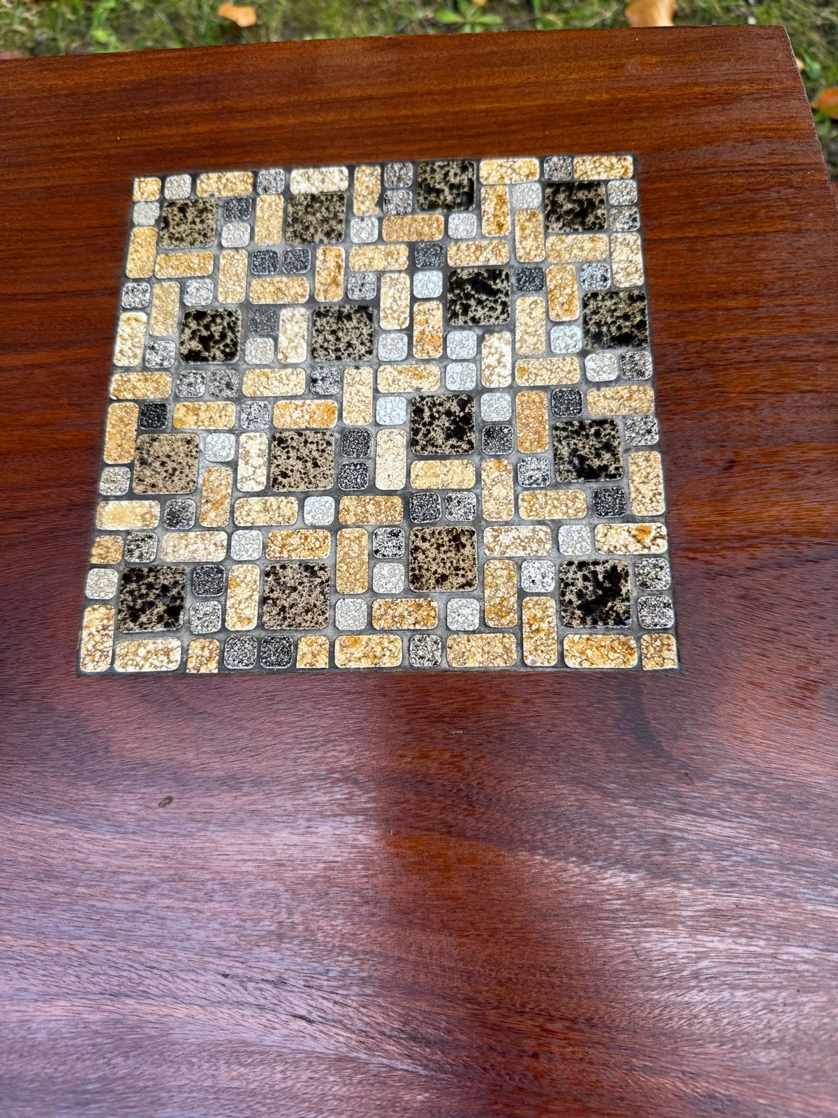 Salontafel Van Teeffelen stijl, jaren '60 met tegelblad, Ophalen, Minder dan 50 cm, Gebruikt, 50 tot 100 cm