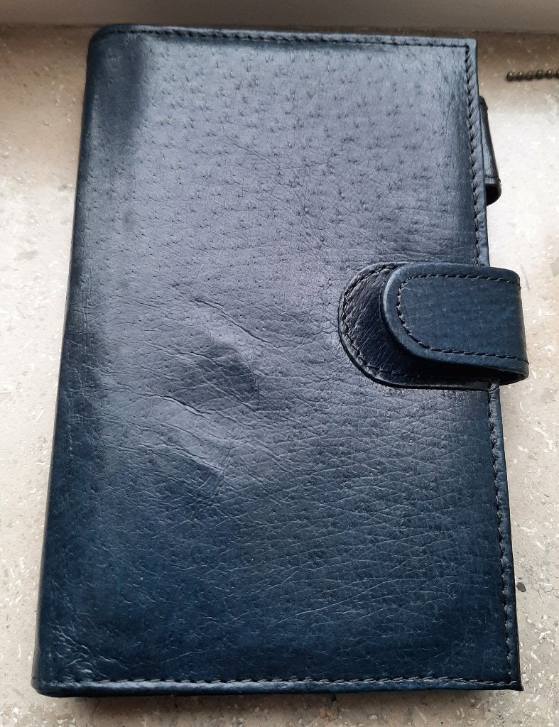 Nieuw : agenda omslag ( donkerblauw dun leder ), Diversen, Agenda's, Ophalen, Nieuw