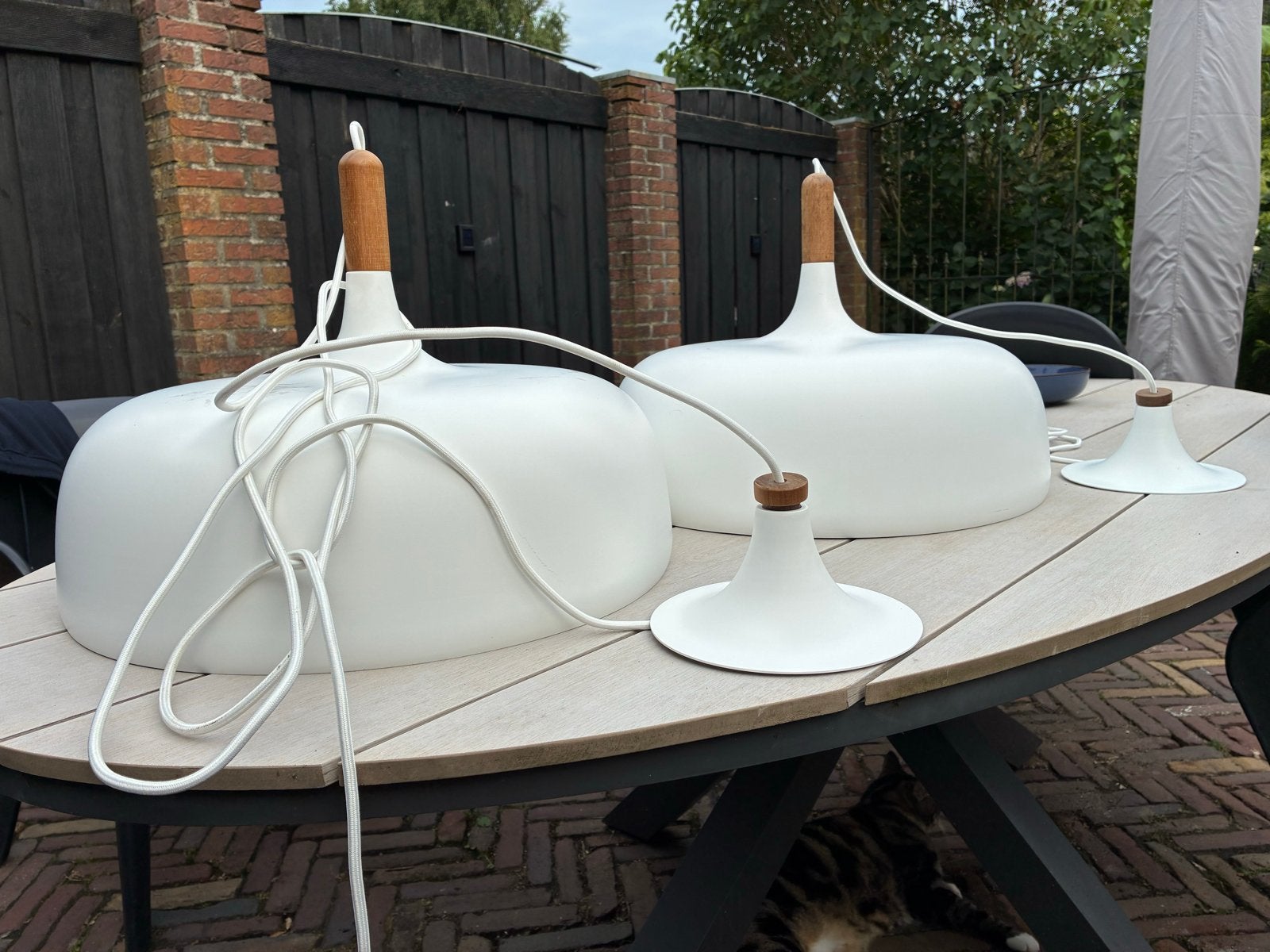 Set van 2 Northern Lighting Hanglampen, Ophalen, Zo goed als nieuw, Metaal, E27 (groot)