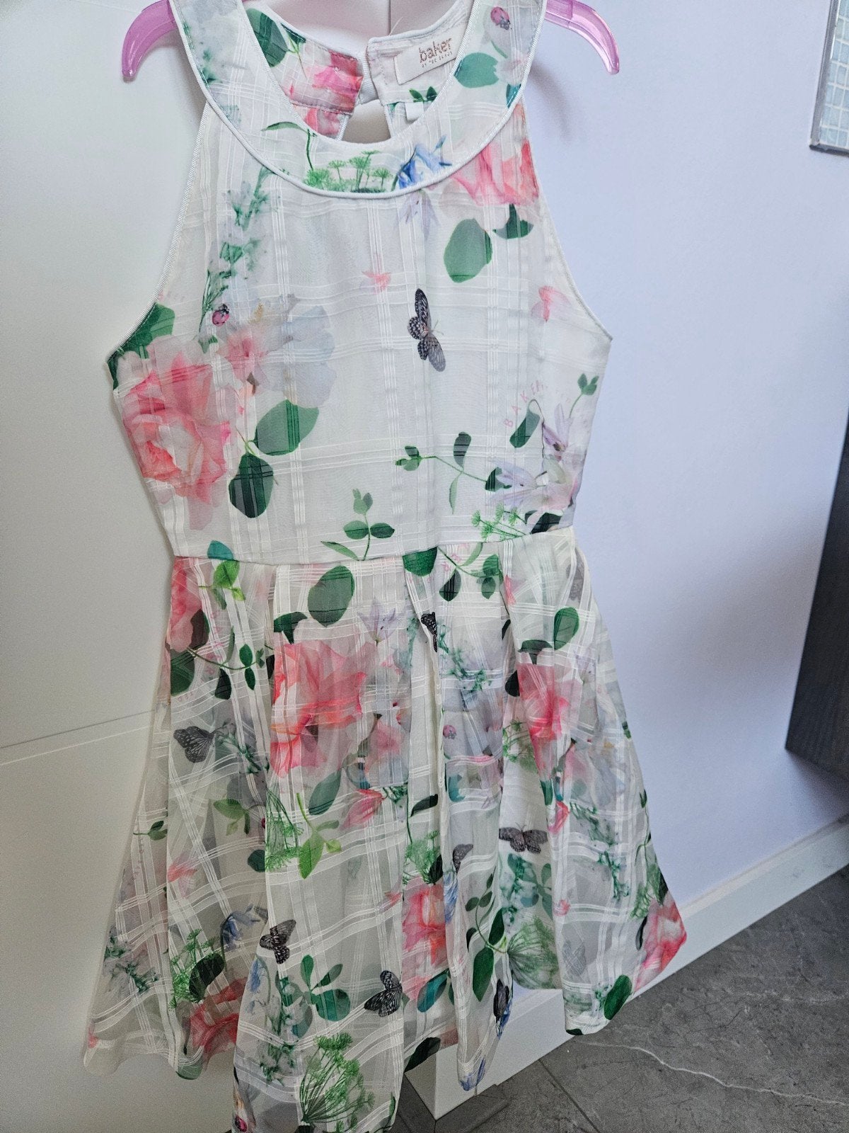 Baker by Ted Baker jurk met bloemenprint en vlinders, Kinderen en Baby's, Meisje, Ophalen of Verzenden, Zo goed als nieuw, Jurk of Rok
