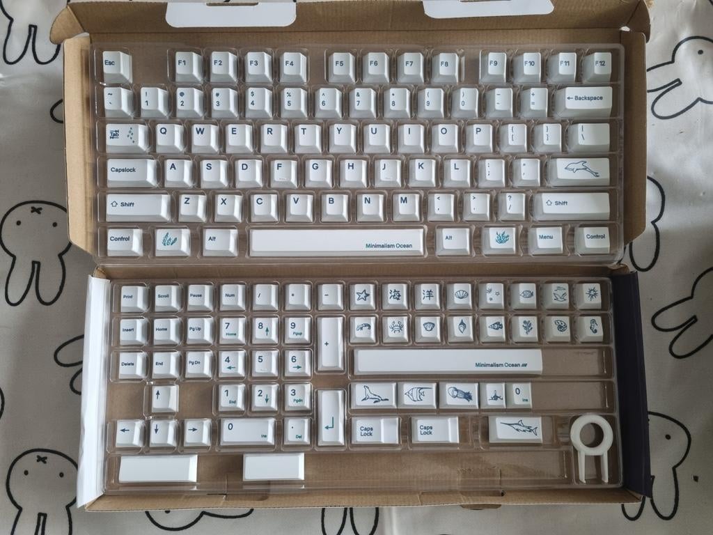 YMDK 131 Toetsen Minimalist Ocean PBT Dye Sub Keycaps, Computers en Software, Toetsenborden, Ophalen of Verzenden, Zo goed als nieuw