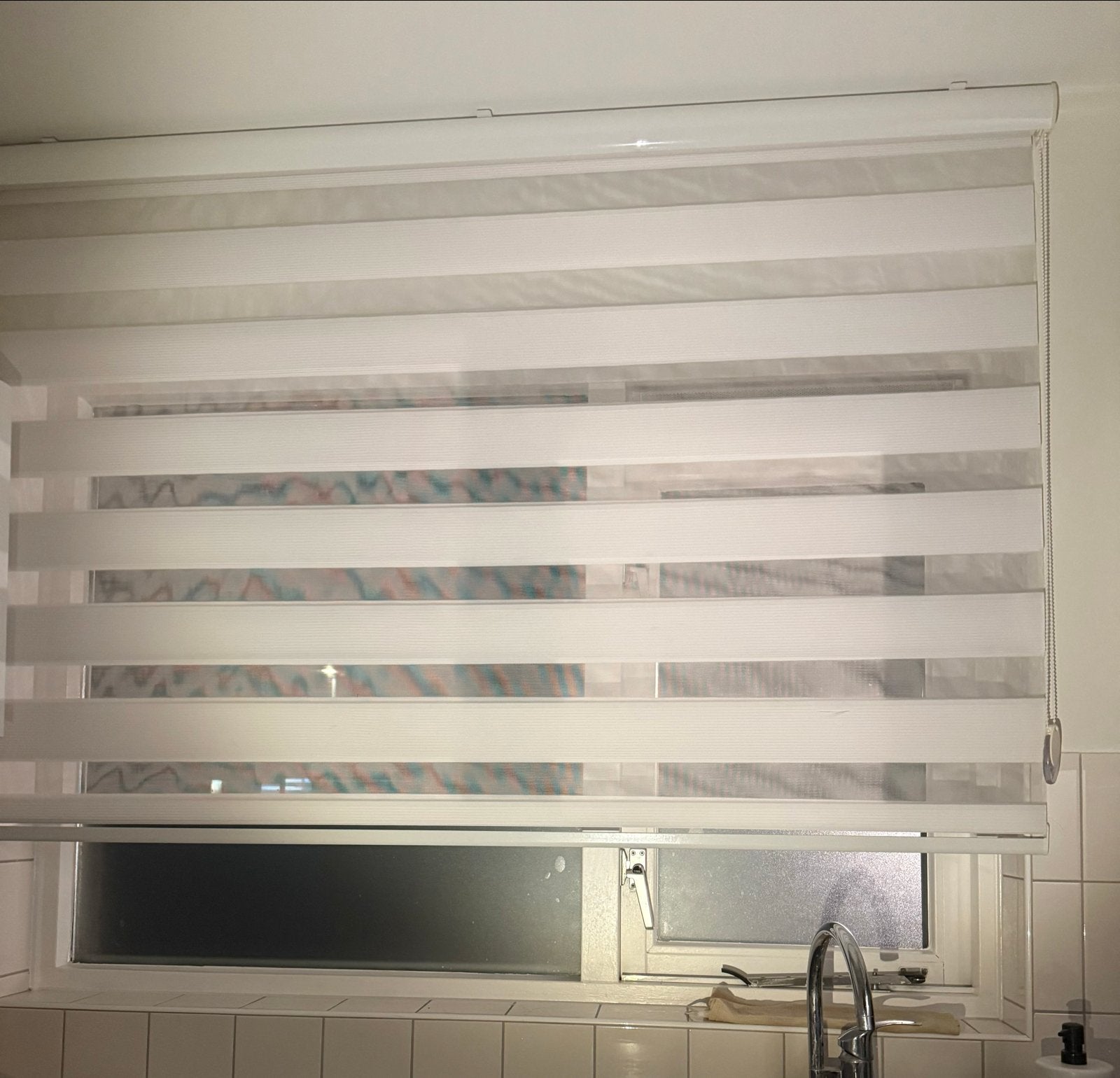 Duo rolgordijn wit - 180x150 cm - Zo goed als nieuw, Ophalen, Duo rolgordijn, Wit, Lichtdoorlatend