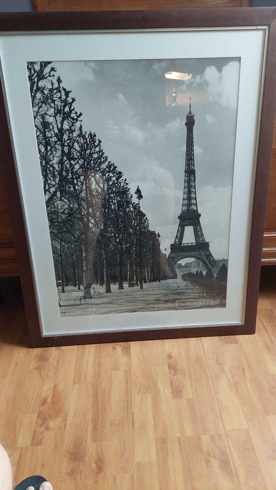 Ingelijste zwart-wit foto Eiffeltoren Parijs, Ophalen, 50 – 75, Gebruikt, Foto of Poster