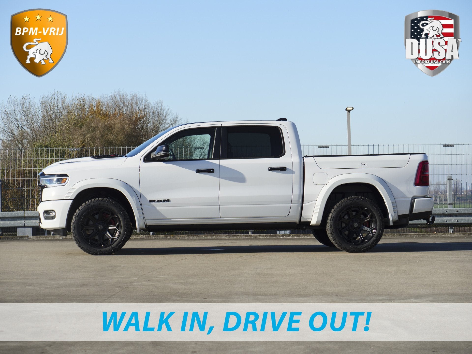 Dodge Ram | 1500 | Limited | 3.0L Twin-Turbo I6 | High Outpu, Auto's, Automaat, 2438 kg, Zwart, Leder en Stof