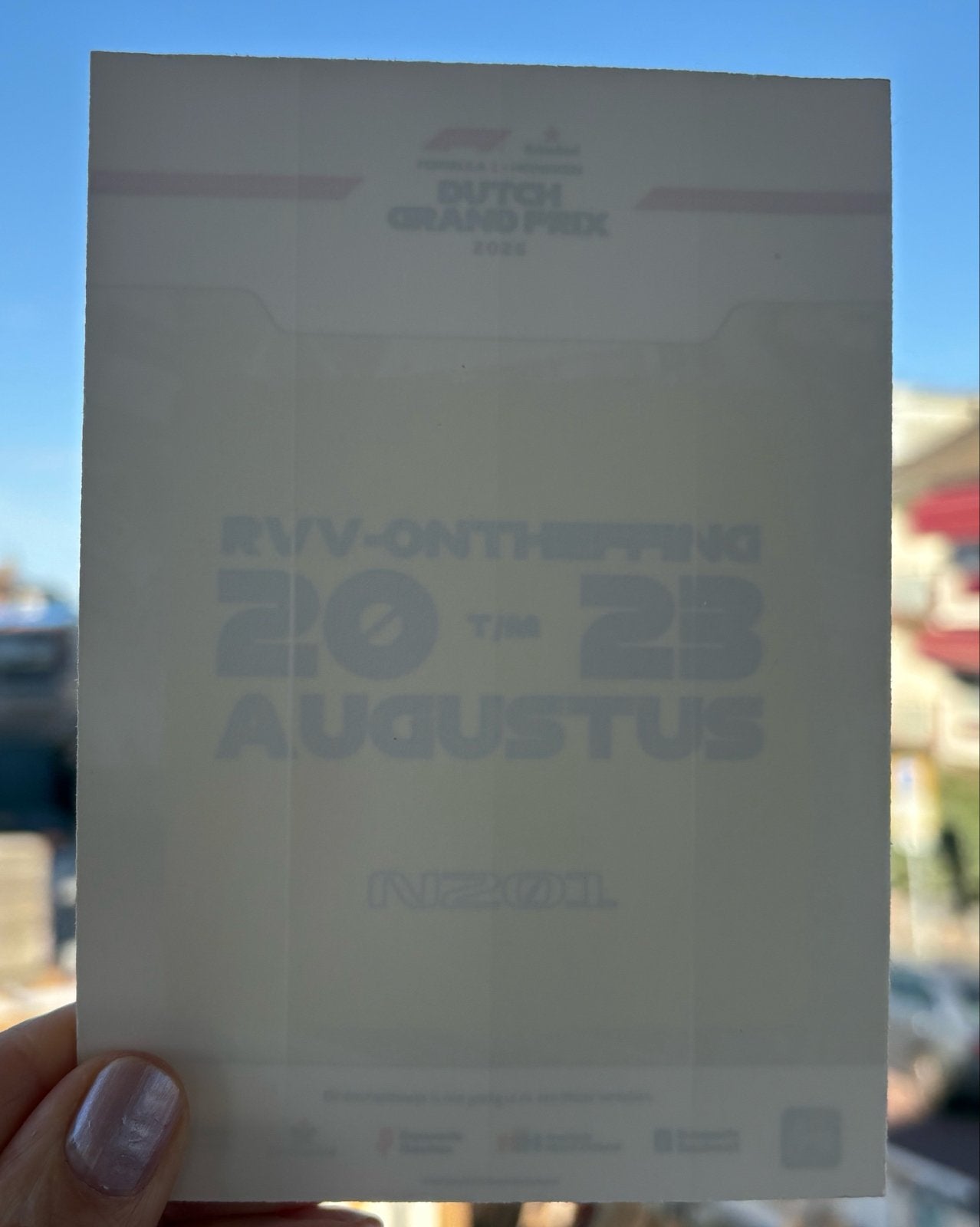 F1 doorlaatbewijs Grand Prix 20-23 aug ‘26, Tickets en Kaartjes, Evenementen en Festivals, Drie personen of meer