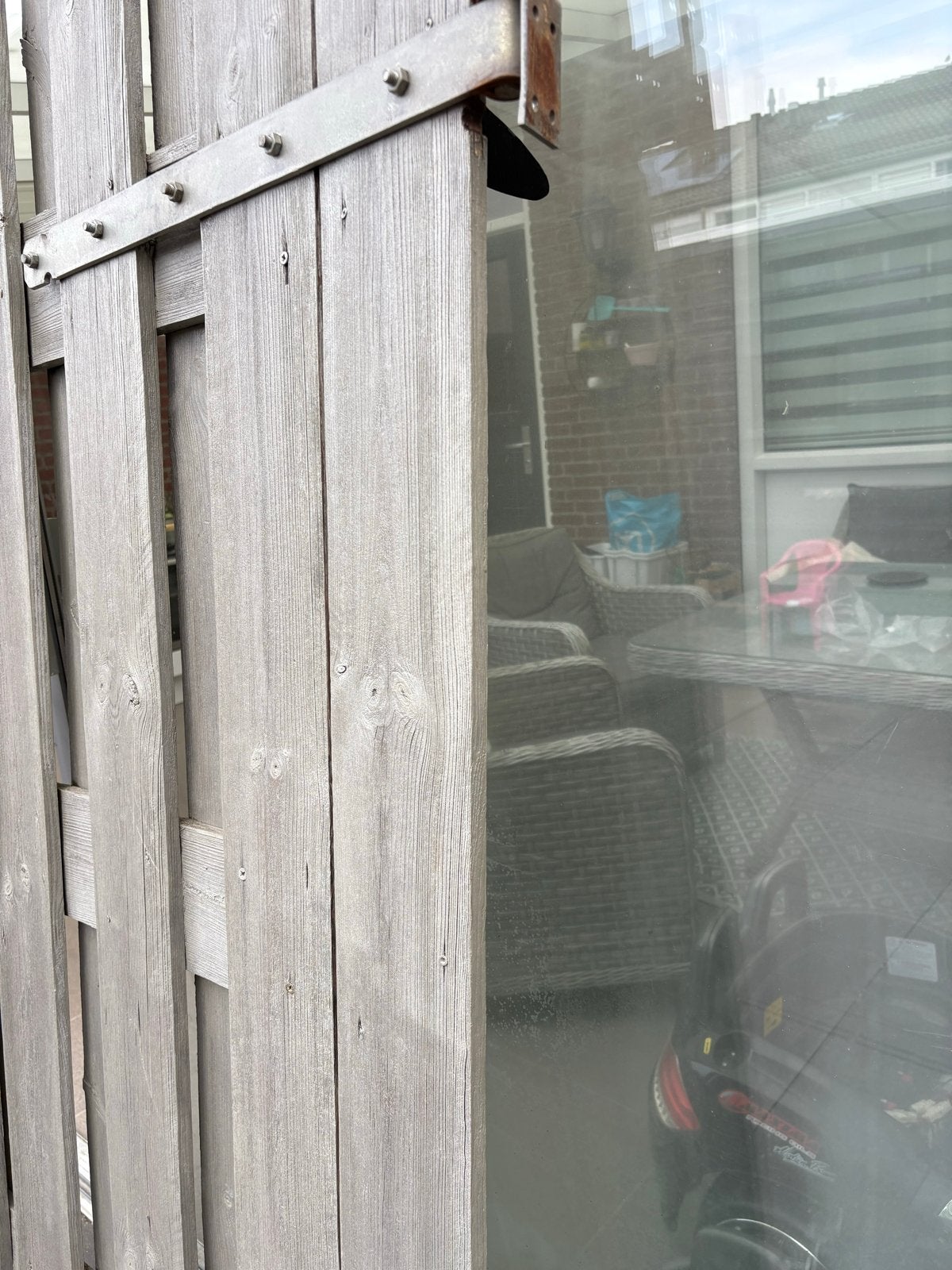 Houten tuinpoort met beslag en slot, Tuin en Terras, Minder dan 3 meter, Ophalen of Verzenden, Hout, 1 tot 2 meter