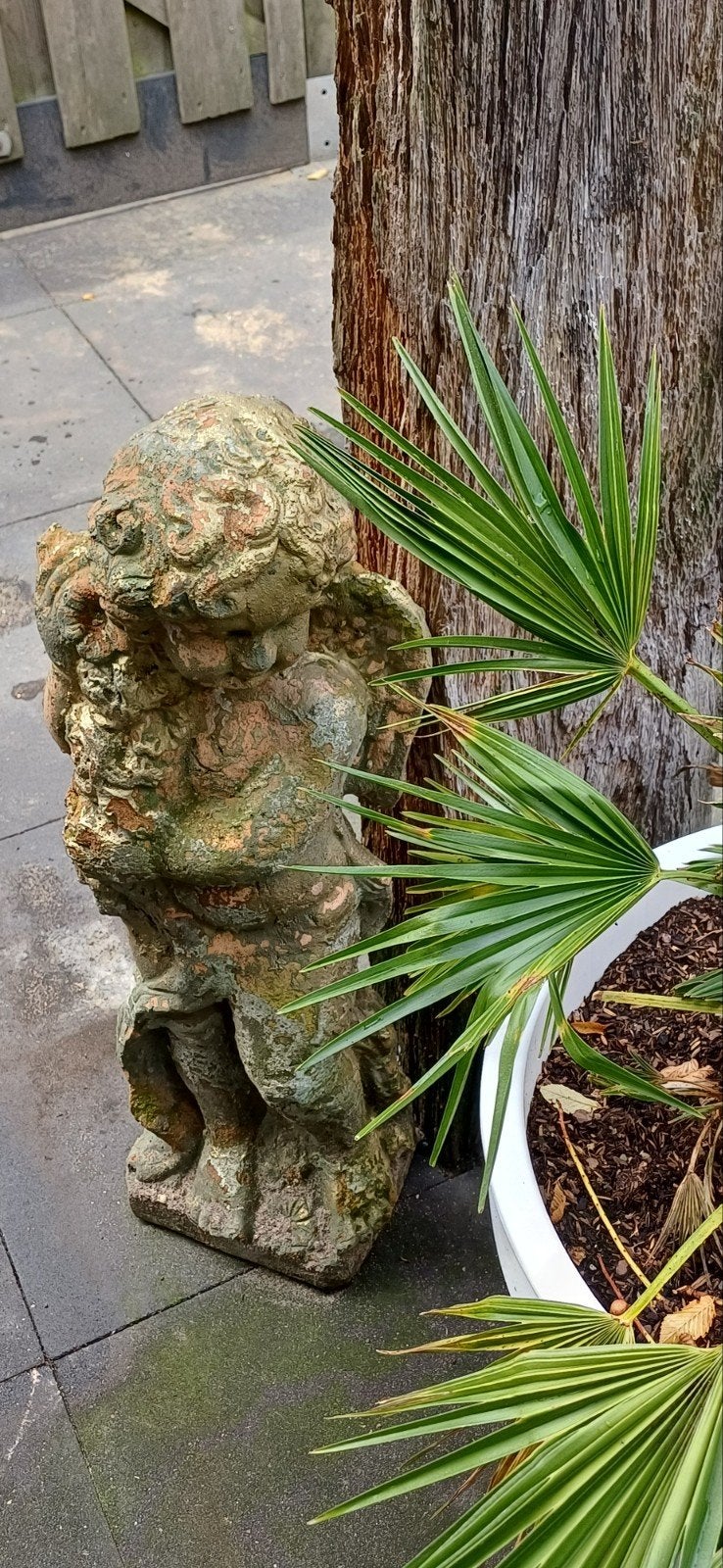 Beeld (Engel), Tuin en Terras, Ophalen of Verzenden, Gebruikt, Steen, Engelenbeeld