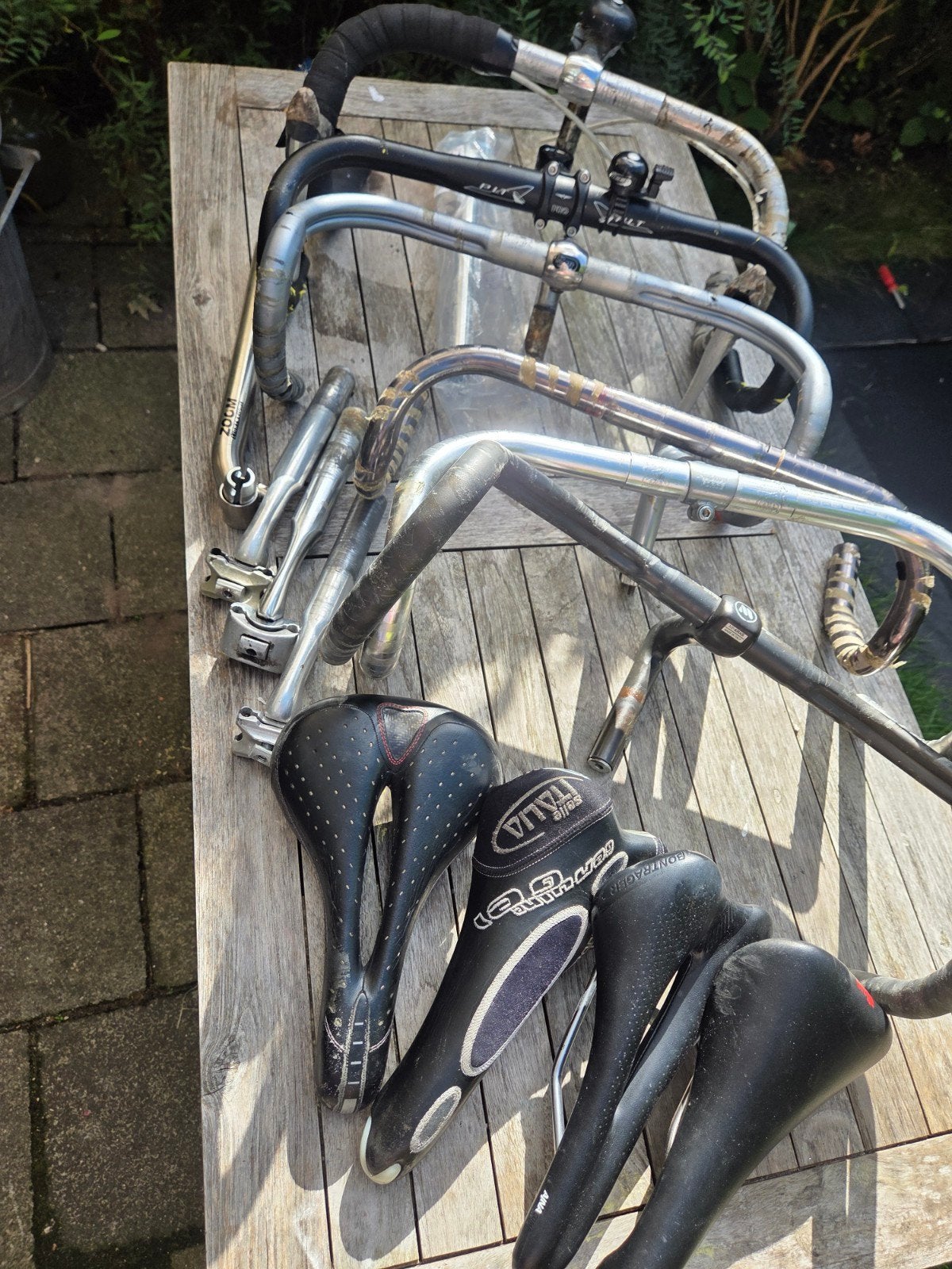 partij racefiets sturen, zadles en zadelpennen, Fietsen en Brommers, Ophalen of Verzenden, Gebruikt, Racefiets