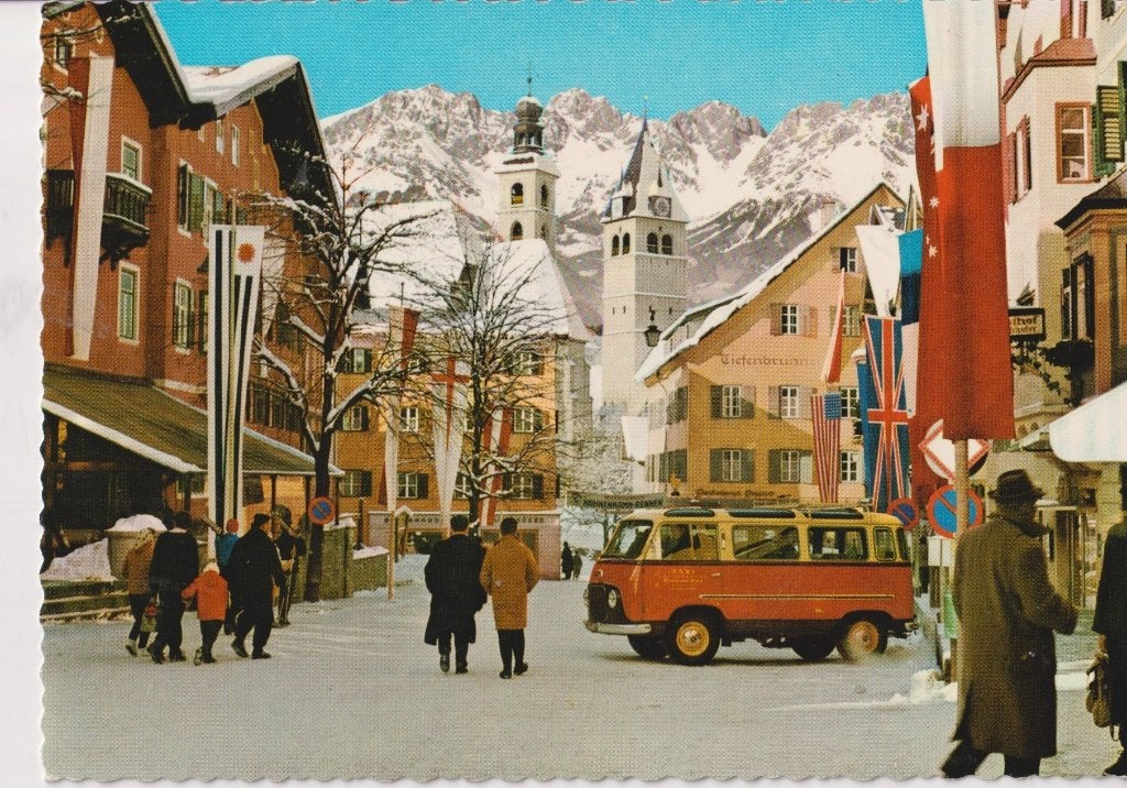 Oostenrijk,Kitzbühel auto Ford Taunus Transit Panorama FK800, Ophalen of Verzenden, 1960 tot 1980, Ongelopen, Oostenrijk