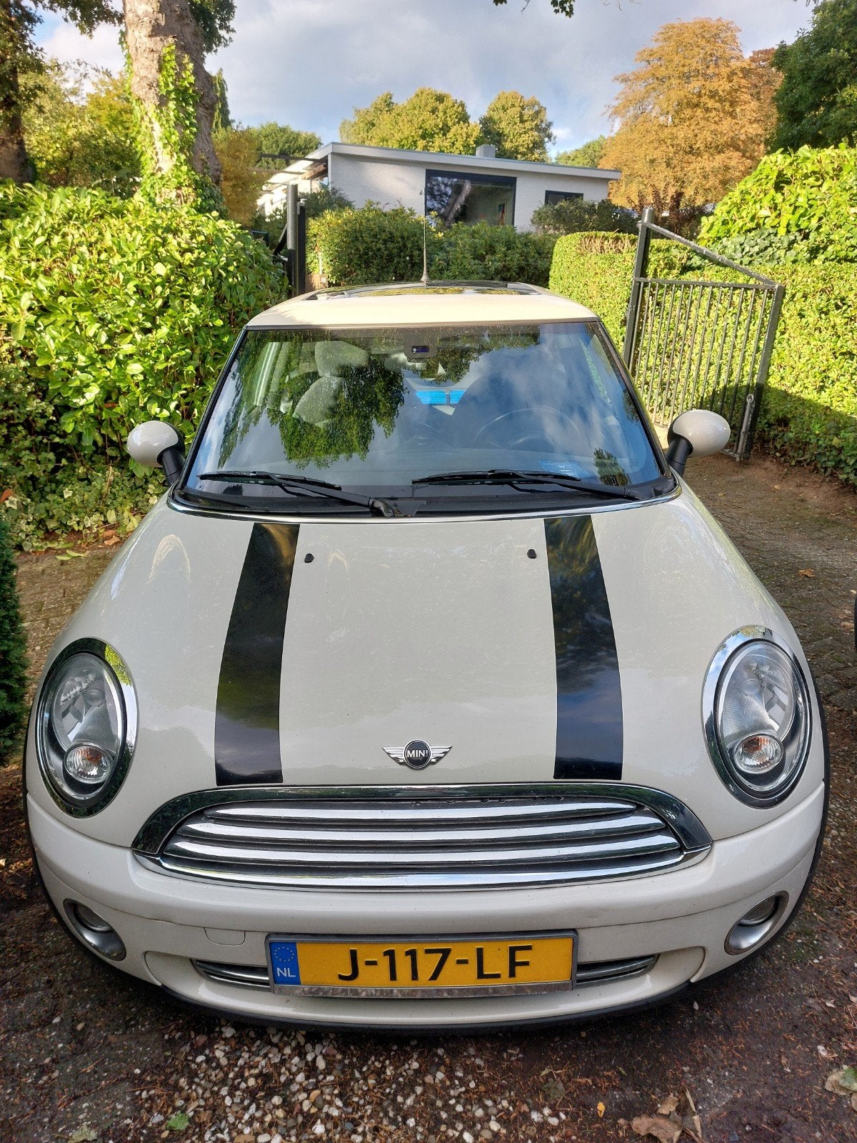 Prachtige MINI Cooper (2009) | Pepper White | Leder | Panora, Auto's, Voorwielaandrijving, Zwart, 4 cilinders, Beige