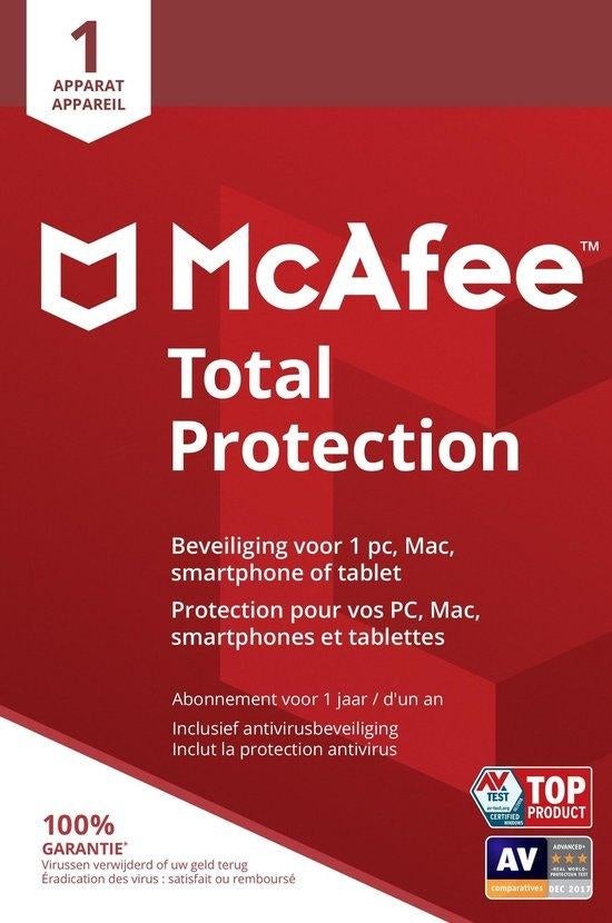 McAfee Total Protection vanaf €6,95 per jaar (met VPN), Computers en Software, Verzenden, Nieuw, Mcafee, Android