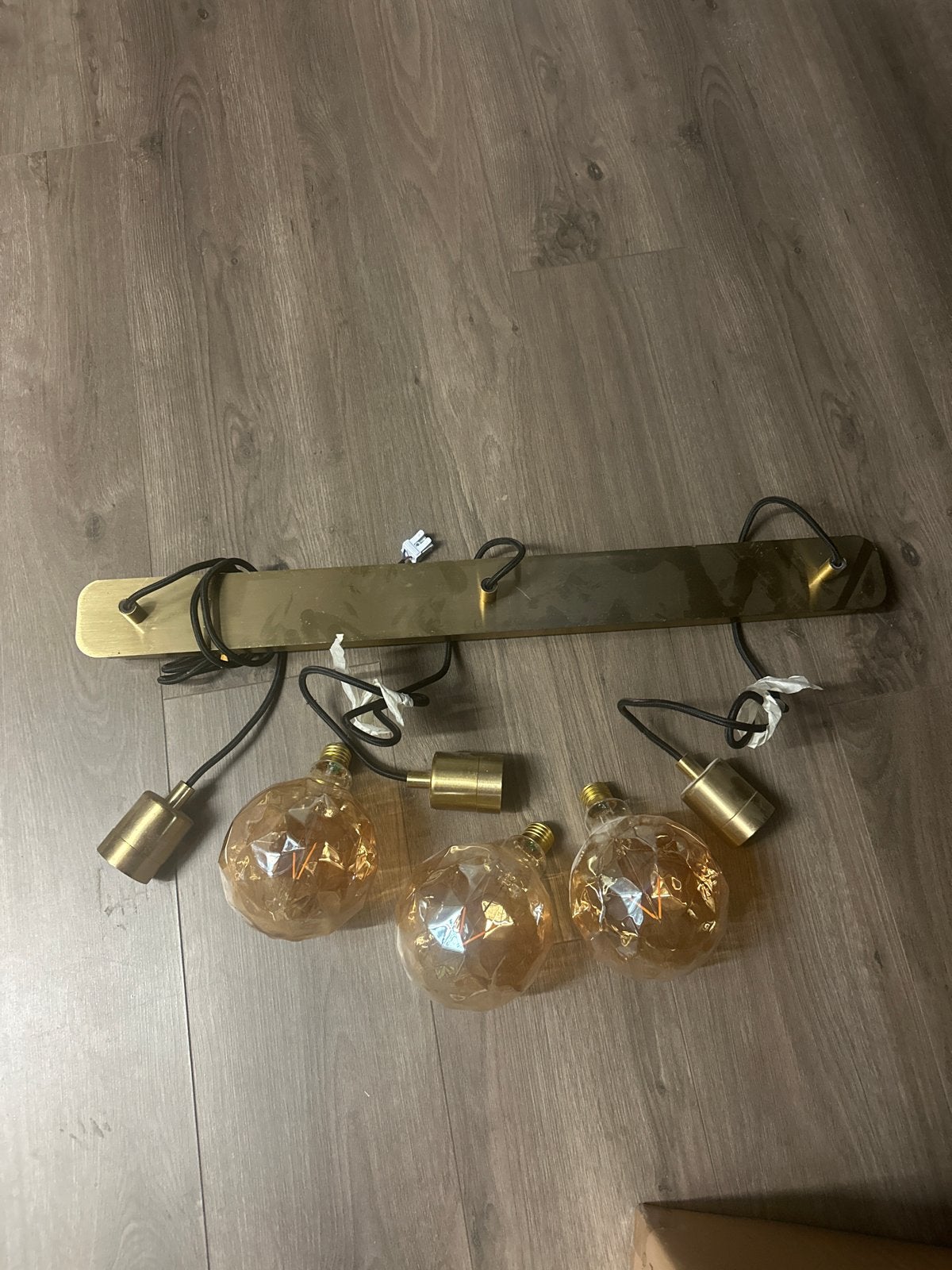 Ikea  hanglamp met 3 Edison LED-lampen, Ophalen, Zo goed als nieuw, Metaal, E27 (groot)