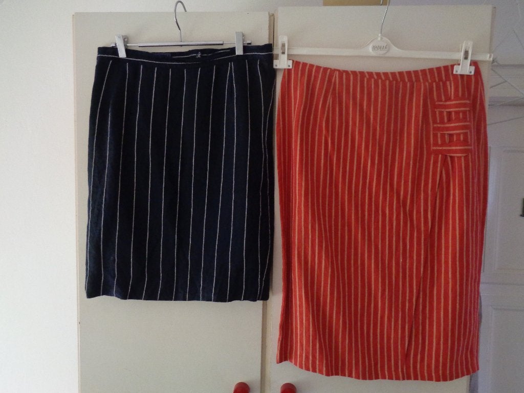SCARVA linnen rok:mt 42., Kleding | Dames, Rokken, Blauw, Scarva, Maat 42/44 (L), Ophalen of Verzenden