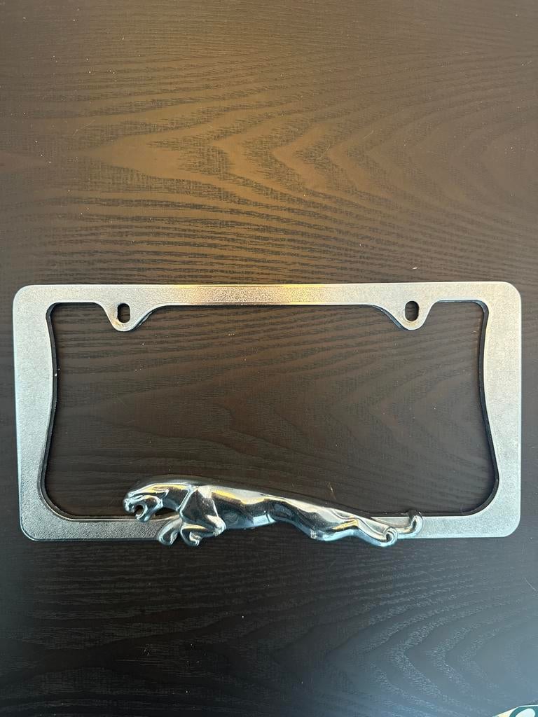 Vintage nummerplaathouder met Jaguar embleem, Ophalen of Verzenden, Gebruikt
