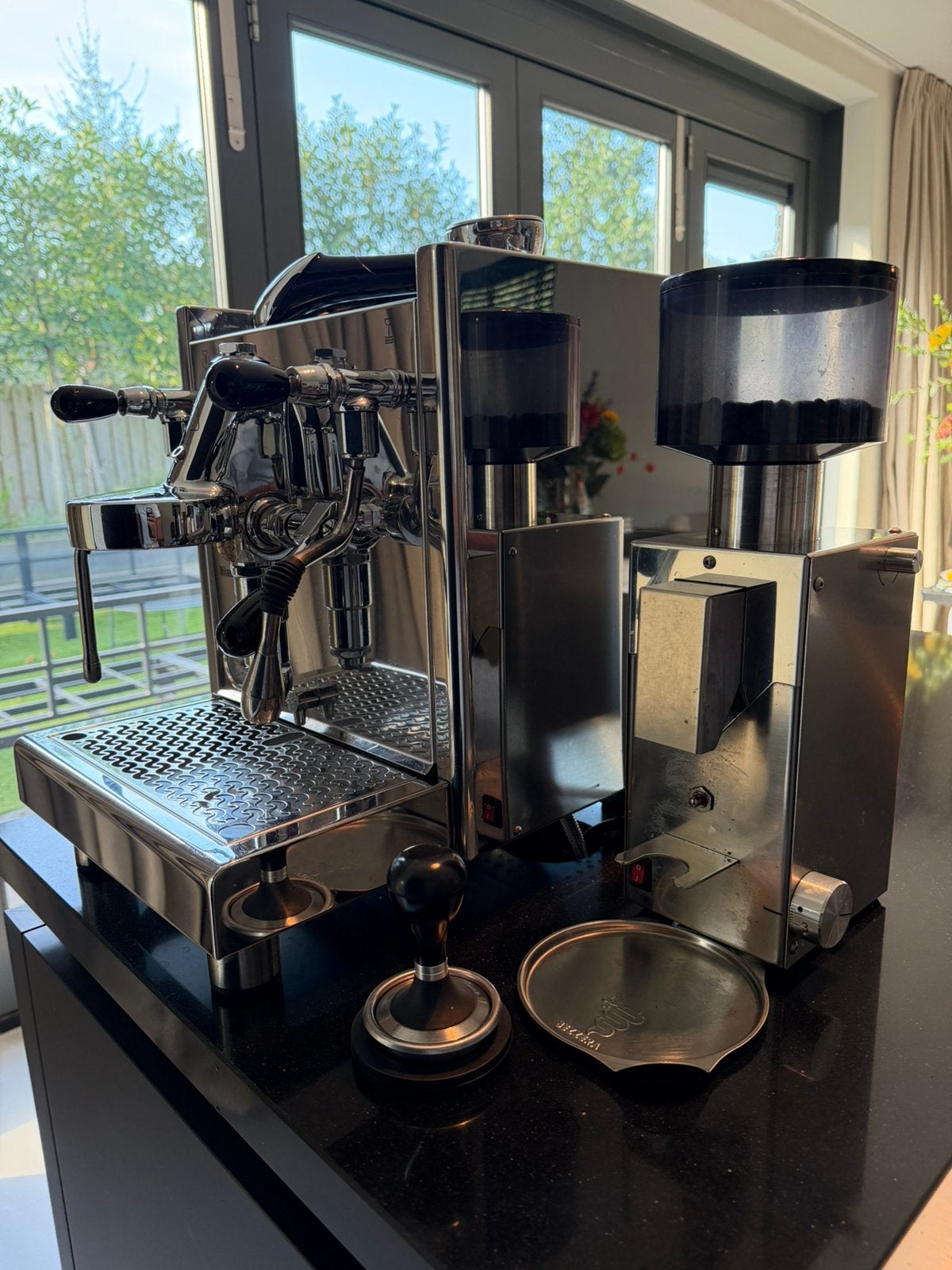 Bezzera Mitica TOP espressomachine & bonenmaler, Koffiemachine, Koffiebonen, Zo goed als nieuw, Ophalen