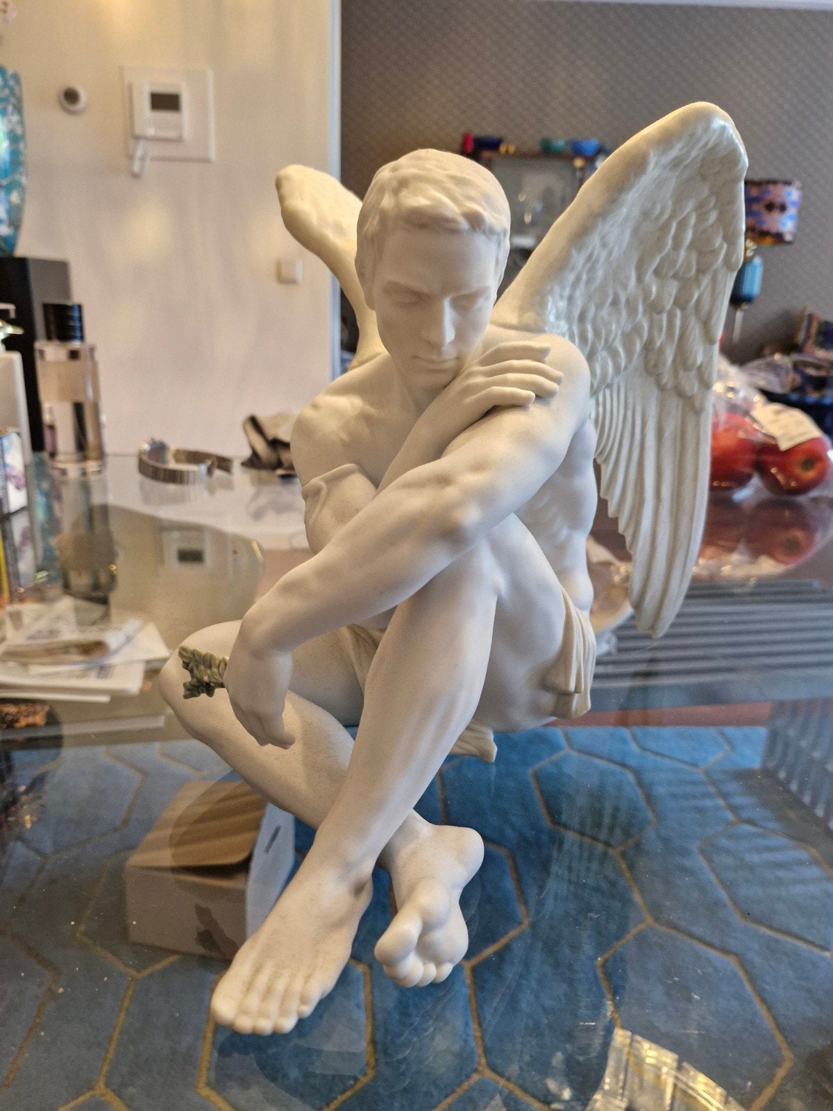 Lladro Protective Angel biscuitErnest Massuet, Antiek en Kunst, Ophalen, Handgemaakt, 20 - 50 cm, Wit