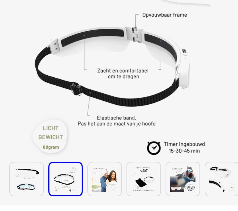 LIROMA lichttherapie / daglicht bril zgan, Ophalen of Verzenden, Zo goed als nieuw, Apparaat