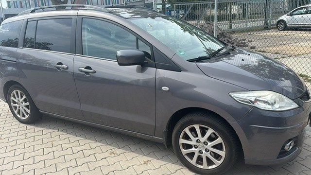 Mazda 5 2.0 2010 Grijs 7 PERSOONS AIRCO TREKHAAK, Stof, 4 cilinders, 7 stoelen, Handgeschakeld