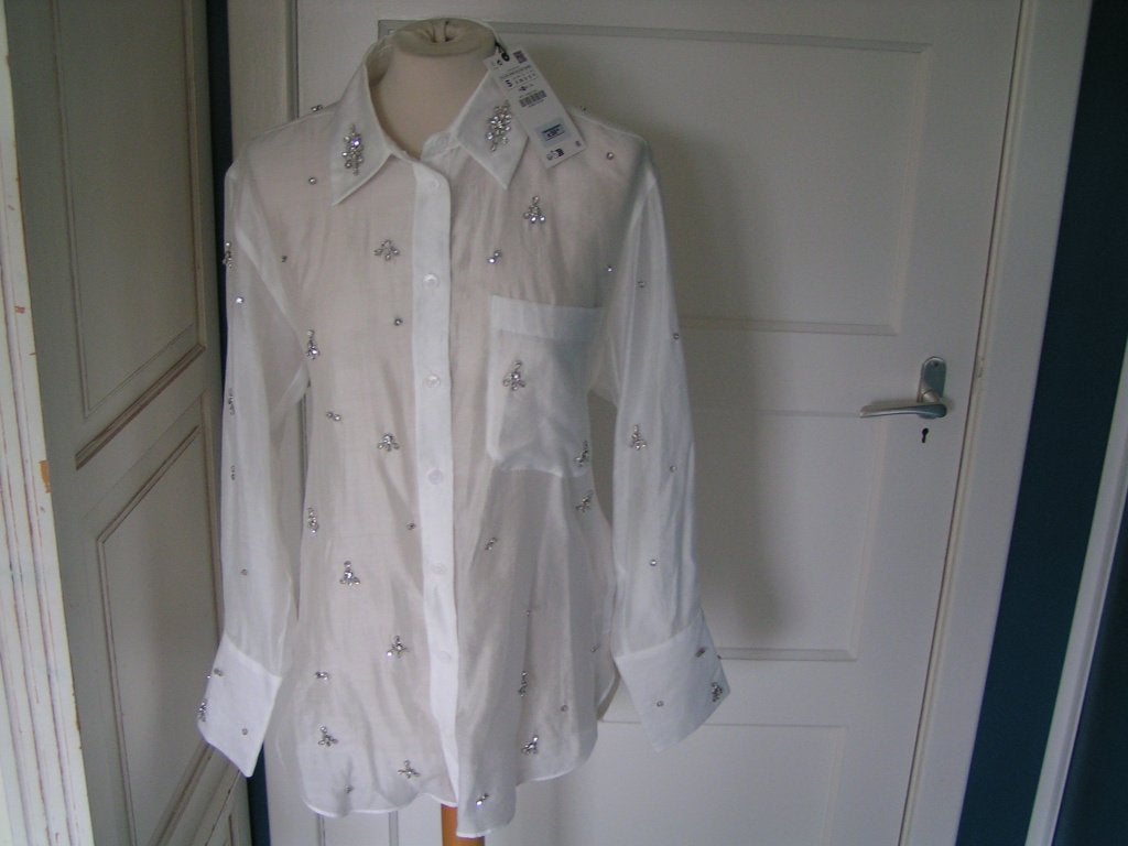 Prachtig Nieuw Wit Bloesje van Zara maat S, Ophalen of Verzenden, Nieuw, Maat 38/40 (M), Wit