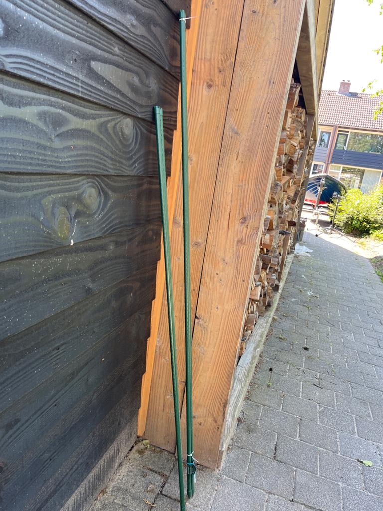 4 plantenstokken: 2x 180 cm en 2x 150 cm, Tuin en Terras, Ophalen, Gebruikt