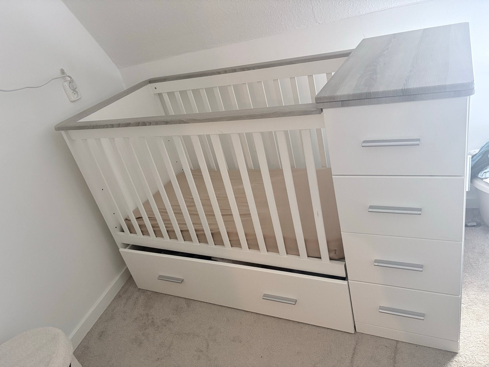 Uitklapbaar 3-in-1 Ledikant met Commode en Kast, Kinderen en Baby's, Kinderkamer | Commodes en Kasten, Ophalen, Gebruikt, 50 tot 70 cm