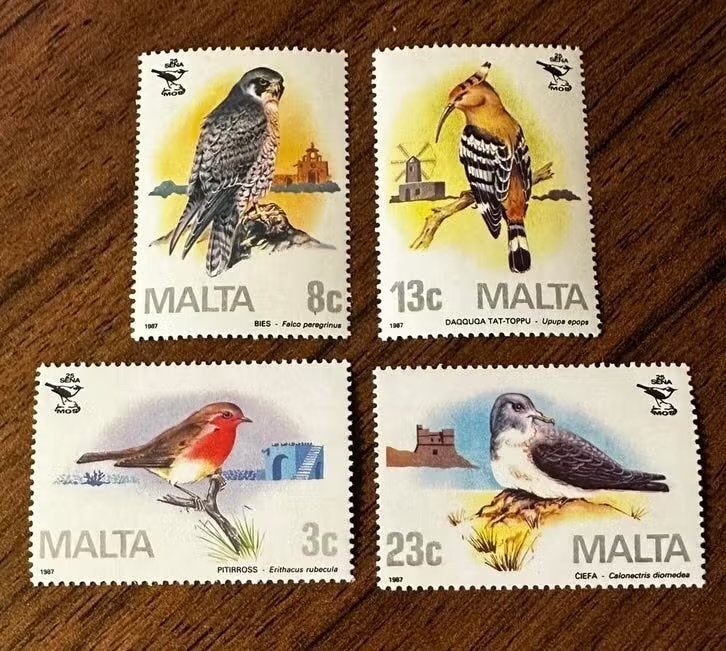 Malta 1987 Vogels Postfris Set hop roofvogel, Ophalen of Verzenden, Malta, Postfris