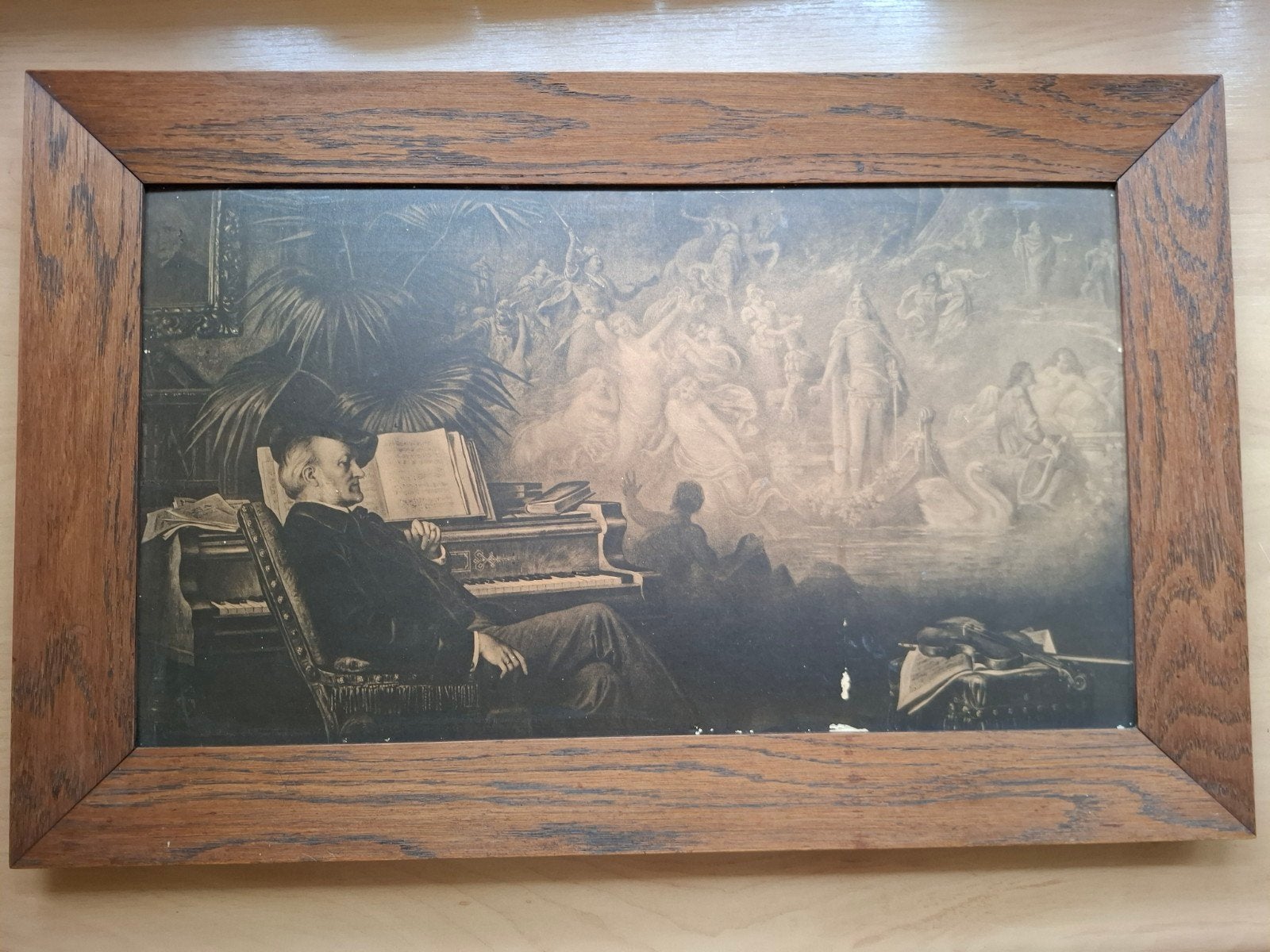 Ingelijste prent 'Wagner', Ophalen of Verzenden, Ingelijst