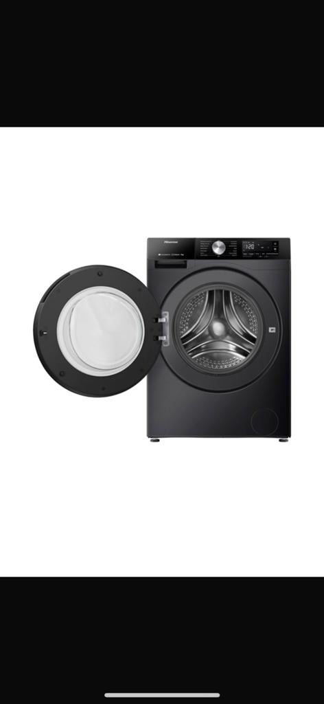 Zwarte Hisense Wasmachine - Goede Staat, 1200 tot 1600 toeren, Gebruikt, 8 tot 10 kg, Ophalen of Verzenden